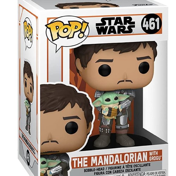 Funko Other - Funko Pop Star Wars The Mandalorian MANDO Holding Child Baby Yoda Figure #461